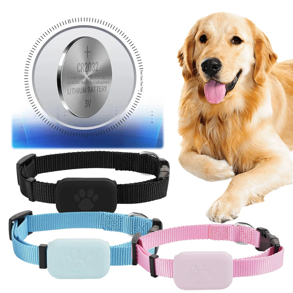 Waterproof Pet GPS Tracker Dog & Cat Locator with Adjustable Collar Dogs Anti Lost Tracker for iOS/Android Remote Global Locator